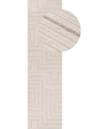 The Rugs Carmel Cream/grey Geometric Design Area Rug And Runner Non Shedding, Stain Resistant, Soft - thumbnail 9