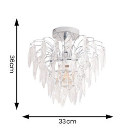 Valuelights Emma Acrylic Waterfall Jewel Droplet Pendant Ceiling Light - thumbnail 5