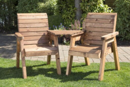 Charles Taylor Trading Twin Companion (Angled) Set Boxed, Wooden Garden Love Seat - W180 X D90 X H98 - Flat Packed - thumbnail 2