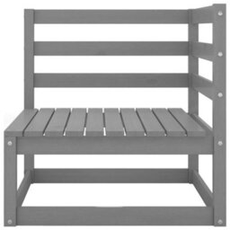 Walplus Garden Outdoor 2-Seater Sofa For Patio Balcony Poolside Furniture Grey Solid Pinewood - thumbnail 4