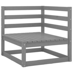 Walplus Garden Outdoor 2-Seater Sofa For Patio Balcony Poolside Furniture Grey Solid Pinewood - thumbnail 3