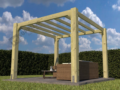 Freestanding Garden Pergola Chunky Joe - Complete Self-Assembly Pergola Kit - Wooden Gazebo - 4X3M - image 1