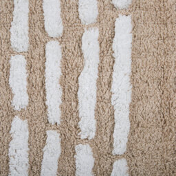 Wyld And Coco Casaboho Hand-Woven Shaggy Cotton Rug 120 X 180 Cm - Beige Boho Area Rug For Bedroom And Living Room - thumbnail 6