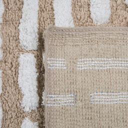 Wyld And Coco Casaboho Hand-Woven Shaggy Cotton Rug 120 X 180 Cm - Beige Boho Area Rug For Bedroom And Living Room - thumbnail 5