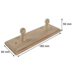 Woodeedoo Set Of 3 Wooden Coat Hooks Wall Mounted 2 Pegs Unpainted Pine Rack Rail For Hallway Kitchen Door 18.5 X 6 X 5.5 Cm - thumbnail 9
