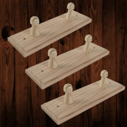 Woodeedoo Set Of 3 Wooden Coat Hooks Wall Mounted 2 Pegs Unpainted Pine Rack Rail For Hallway Kitchen Door 18.5 X 6 X 5.5 Cm
