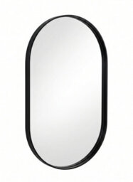 Deenz Elegant Black Oval Shape Wall Hanging Mirror Deep Aluminium Framed Living Room Furniture Décor Large Clear Glass 70X50X3.5Cm - thumbnail 3