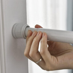 Telescopic Metal Shower Curtain Rod Pole For Bathroom White 110 - 200 - thumbnail 2