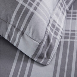 Ameha Printed Duvet Cover 2Piece Set Quilt Microfiber  With Matching Pillowcase (Grey Check, Single 135X200Cm) - thumbnail 8