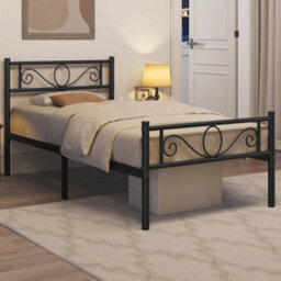Metal Bed Frame Single 3Ft Black Iron With Headboard Footboard Underbed Storage - thumbnail 5