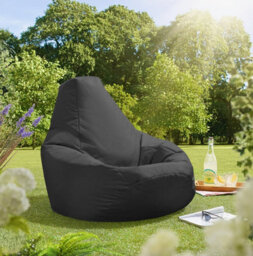 Beautiful Beanbags Adult Highback Beanbag For Indoors Or Outdoors Ready Filled Bean Bags - Black - thumbnail 2