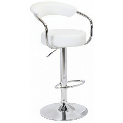 Berty Breakfast Bar Stool White Cushioned Padded Seat And Backrest