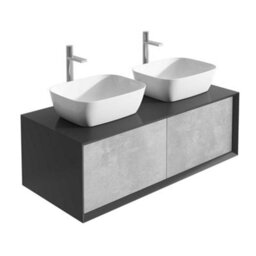Plum&clay Declan Black & Concrete Wall Mounted Vanity Unit & Basin Set (W)1200mm (H)400mm - thumbnail 2