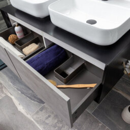 Plum&clay Declan Black & Concrete Wall Mounted Vanity Unit & Basin Set (W)1200mm (H)400mm - thumbnail 8