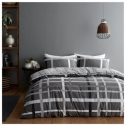 Velvetio Happy Daze Printed Duvet Cover Set Reversible Bedding Check Pattern Single Size - thumbnail 2
