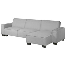 Beliani Corner Sofa Bed 3 Seater Romedal Fabric Light Grey Left Hand - thumbnail 5