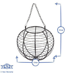Redwood Leisure Redwood Ball Steel Nut Bird Feeder - Grey - thumbnail 2