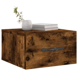 Berkfield Wall-Mounted Bedside Cabinets 2 Pcs Smoked Oak 35X35X20 Cm - thumbnail 3