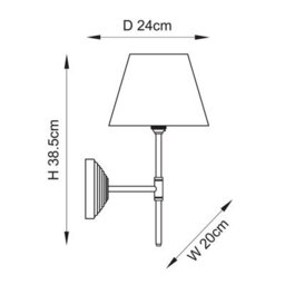 Luminosa Lighting Luminosa Obelisk T Bar Brushed Aged Brass Plate Wall Light With Apricot Orange Fabric Zigzag Shade 20Cm B22 - thumbnail 8