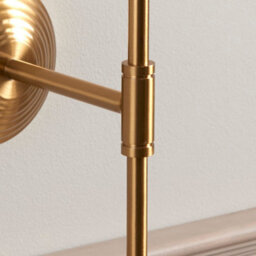 Luminosa Lighting Luminosa Obelisk T Bar Brushed Aged Brass Plate Wall Light With Apricot Orange Fabric Zigzag Shade 20Cm B22 - thumbnail 5
