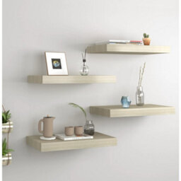 Berkfield Floating Wall Shelves 4 Pcs Oak 40X23X3.8 Cm Mdf - thumbnail 1