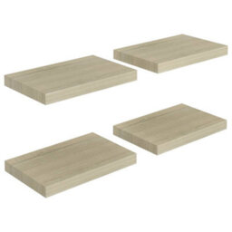 Berkfield Floating Wall Shelves 4 Pcs Oak 40X23X3.8 Cm Mdf - thumbnail 2