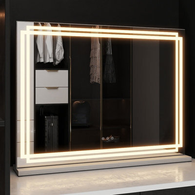 Gainoom Vanity Mirror 80 X 60 Cm Lighted Makeup Mirror With 3 Color Dimmable Lighting Modes And Smart Touch Control - image 1