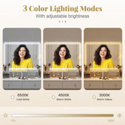 Gainoom Vanity Mirror 80 X 60 Cm Lighted Makeup Mirror With 3 Color Dimmable Lighting Modes And Smart Touch Control - thumbnail 4