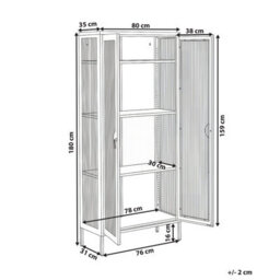 Beliani Glass Display Cabinet Gleora Metal Mint Green - thumbnail 3