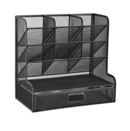 Mesh Metal Desk Organiser With Drawer - thumbnail 1
