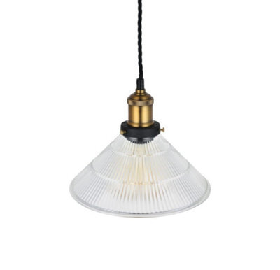 Romilly Tapered Etched Glass French Style Pendant Light - Se Home - image 1