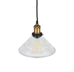 Romilly Tapered Etched Glass French Style Pendant Light - Se Home - thumbnail 1