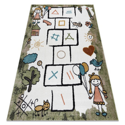 RugsX Carpet Fun Hop For Children, Hopscotch, Animals Green 160X220 Cm - image 1