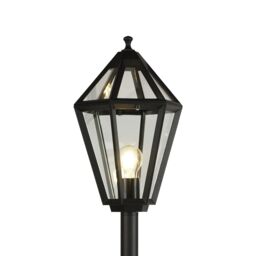 GoodHome Lantern Black Mains-Powered 1 Lamp Outdoor 6 Faces Post Light (H)1200mm - thumbnail 4