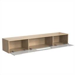 Abrihome High Gloss Tv Cabinet In White & Wood, With Colour Changing Led Lights - thumbnail 5