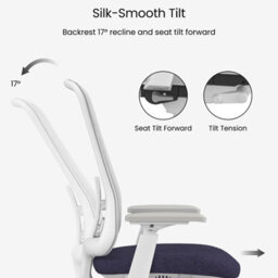 Flexispot Ergonomic Chair With Aesthetics And Craftsmanship Sheer White On Purple - thumbnail 4