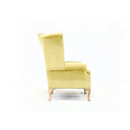 Chesterfield High Back Wing Chair Pimlico Lemon Real Fabric In Queen Anne Style - thumbnail 5