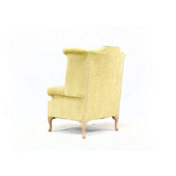 Chesterfield High Back Wing Chair Pimlico Lemon Real Fabric In Queen Anne Style - thumbnail 6