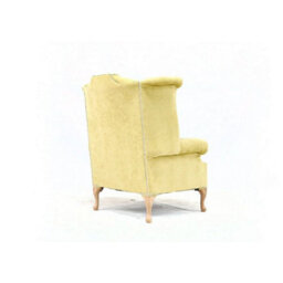 Chesterfield High Back Wing Chair Pimlico Lemon Real Fabric In Queen Anne Style - thumbnail 7
