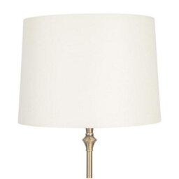 First Choice Lighting Set Of 2 Antique Brass Floor Lamps With Cream Shades - thumbnail 5