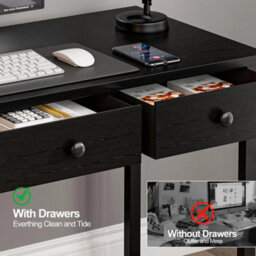 Small Computer Desk With 3 Fabric Drawers, 100 X 40 Cm Home Office Desk - thumbnail 5