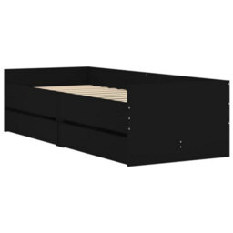 Berkfield Bed Frame With Drawers Without Mattress Black 100X200 Cm - thumbnail 4