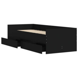 Berkfield Bed Frame With Drawers Without Mattress Black 100X200 Cm - thumbnail 5