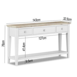 Statement Furniture Florence Large Console Table - White - thumbnail 5