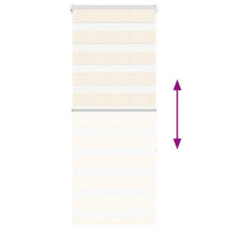 Berkfield Modern Zebra Blind Marble Beige 65X150 Cm Fabric Width 60.9 Cm Polyester - thumbnail 5