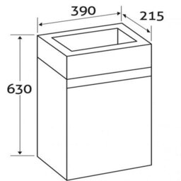 Plum&clay Condense Gloss White Wall Hung Cloakroom Vanity Unit (W)390mm - thumbnail 9