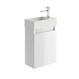 Plum&clay Condense Gloss White Wall Hung Cloakroom Vanity Unit (W)390mm