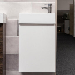 Plum&clay Condense Gloss White Wall Hung Cloakroom Vanity Unit (W)390mm - thumbnail 3