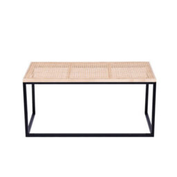 Nordlys Industrial Rattan Top And Black Metal Coffee Table Exotic Boho Living Room - thumbnail 7