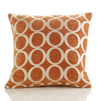 Luxury Living Oh Luxury Geometric Chenille Cushion Orange